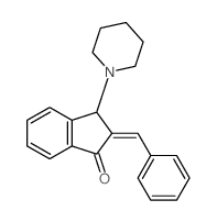 2,3-二氢-2-(苯亚甲基)-3-(1-哌啶基)-1H-茚-1-酮 结构式