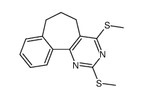 5H-Benzo[6,7]cyclohepta[1,2-d]pyrimidine, 6,7-dihydro-2,4-bis(methylthio)- 结构式