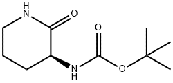 (S)-2-哌啶酮-3-氨基甲酸叔丁酯 结构式