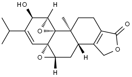Bisoxireno[4b,5:8a,9]phenanthro[1,2-c]furan-4(2H)-one, 1b,3,6,6b,7,7a,11,11a-octahydro-11-hydroxy-1b-methyl-10-(1-methylethyl)-, (1aS,1bS,6bS,7aS,8aS,11R,11aS)- 结构式