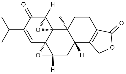 (1aS,1bS,6bS,7aS,8aS,11R,11aS)-1b,3,6,6b,7,7a-Hexahydro-1b-methyl-10-(1-methylethyl)bisoxireno[4b,5:8a,9]phenanthro[1,2-c]furan-4,11(2H,11aH)-dione 结构式