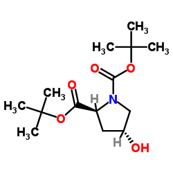 (2S,4R)-双-叔丁基4-羟基吡咯烷-1,2-二甲酸酯 结构式