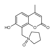 2H-1-Benzopyran-2-one, 7-hydroxy-4-methyl-8-[(1-oxido-1-pyrrolidinyl)methyl]- 结构式