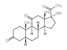 17-羟基-5β-孕甾烷-3,11,20-三酮 结构式