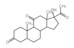 17-羟基-5α-孕甾烷-3,11,20-三酮 结构式