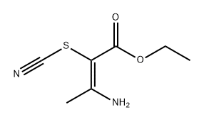 (2E)-3-氨基-2-硫氰酸根合-2-丁烯酸乙酯 结构式