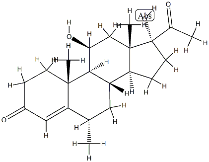 6α-甲基-11β,17α-二羟基黄体酮 结构式
