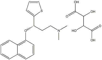 (3S)-N,N-二甲基-3-(1-萘氧基)-3-(2-噻吩基)丙-1-胺酒石酸盐 结构式