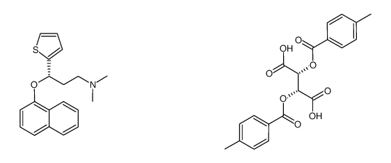 Butanedioic acid, 2,3-bis[(4-methylbenzoyl)oxy]-, (2R,3R)-, compd. with (γS)-N,N-dimethyl-γ-(1-naphthalenyloxy)-2-thiophenepropanamine (1:1) (9CI) 结构式
