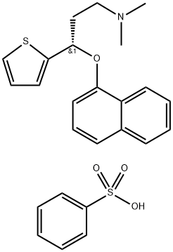 2-Thiophenepropanamine, N,N-dimethyl-γ-(1-naphthalenyloxy)-, (γS)-, benzenesulfonate (1:1) 结构式