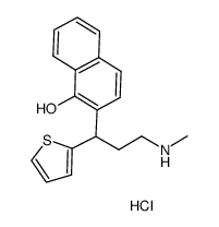 2-[3-(甲氨基)-1-(2-噻吩基)丙基]-1-萘酚盐酸盐 结构式