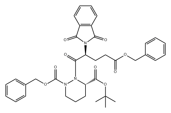 1,3(2H)-Pyridazinedicarboxylic acid, 2-[(2S)-2-(1,3-dihydro-1,3-dioxo-2H-isoindol-2-yl)-1,5-dioxo-5-(phenylmethoxy)pentyl]tetrahydro-, 3-(1,1-dimethylethyl) 1-(phenylmethyl) ester, (3S)- (9CI) 结构式