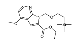 1H-Pyrrolo[2,3-b]pyridine-2-carboxylic acid, 4-Methoxy-1-[[2-(triMethylsilyl)ethoxy]Methyl]-, ethyl ester 结构式