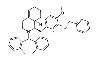 Isoquinoline, 2-(10,11-dihydro-5H-dibenzo[a,d]cyclohepten-5-yl)-1,2,3,4,6,7,8,8a-octahydro-1-[[2-iodo-4-methoxy-3-(phenylmethoxy)phenyl]methyl]-, (1R-trans)- (9CI) 结构式