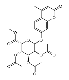 β-L-Idopyranosiduronic acid, 4-methyl-2-oxo-2H-1-benzopyran-7-yl, methyl ester, 2,3,4-triacetate 结构式