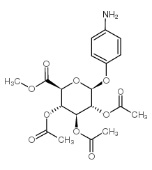 4-氨基苯基2,3,4-三-O-乙酰基-β-D-葡糖苷酸甲酯 结构式