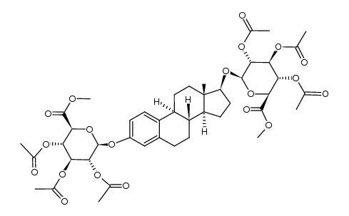 Glucopyranosiduronic acid, estra-1,3,5(10)-trien-3,17β-ylene di-, dimethyl ester, hexaacetate, D- (6CI) 结构式
