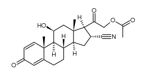 21-乙酰氧基-11β-羟基-3,20-二氧代-1,4-孕甾二烯-16α-甲腈 结构式