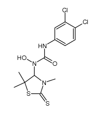 3-(3,4-二氯苯基)-1-羟基-1-(3,5,5-三甲基-2-硫代-1,3-噻唑烷-4-基)脲 结构式