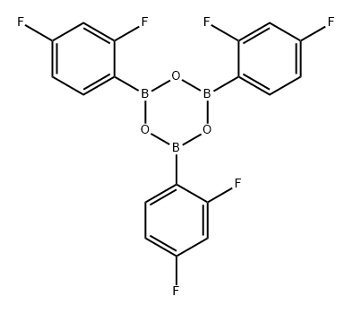 三(2,4-二氟苯基)环三硼氧烷 结构式