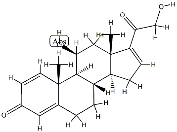 11β,21-二羟基孕甾-1,4,16-三烯-3,20-二酮 结构式