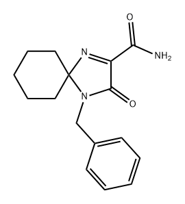 3-氧代-4-(苯甲基)-1,4-二氮杂螺[4.5]癸-1-烯-2-甲酰胺 结构式