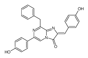 Imidazo[1,2-a]pyrazin-3(2H)-one, 6-(4-hydroxyphenyl)-2-[(4-hydroxyphenyl)methylene]-8-(phenylmethyl)- (9CI) 结构式