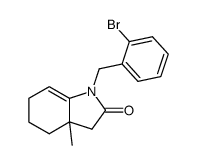 1-[(2-溴苯基)甲基]-3a-甲基-1,3,3a,4,5,6-六氢-2H-吲哚-2-酮 结构式