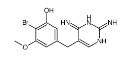 2-溴-5-[(2,4-二氨基-5-嘧啶基)甲基]-3-甲氧基苯酚 结构式