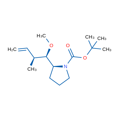 (S)-2-((1R,2S)-1-甲氧基-2-甲基丁-3-烯-1-基)吡咯烷-1-羧酸叔丁酯 结构式