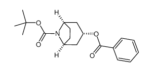 8-Azabicyclo[3.2.1]octane-8-carboxylic acid, 3-(benzoyloxy)-, 1,1-dimethylethyl ester, (3-endo)- 结构式