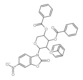 2-Benzoxazolinone,6-nitro-3-b-D-ribopyranosyl-,2',3',4'-tribenzoate (8CI) 结构式