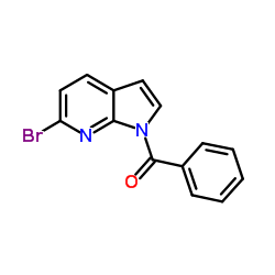 (6-溴-1H-吡咯并[2,3-b]吡啶-1-基)苯基甲酮 结构式