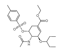 (3R,4S,5R)-4-乙酰氨基-3-(1-乙基丙氧基)-5-[[(4-甲基苯基)磺酰基]氧基]-1-环己烯-1-羧酸乙酯 结构式