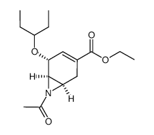 (1R,5R,6R)-7-乙酰基-5-(戊-3-基氧基)-7-氮杂双环[4.1.0]庚-3-烯-3-羧酸乙酯 结构式