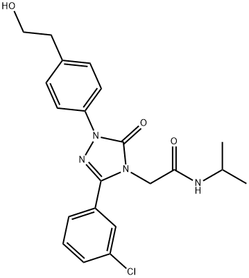 3-(3-氯苯基)-1,5-二氢-1-[4-(2-羟乙基)苯基]-N-异丙基-5-氧代-4H-1,2,4-三唑-4-乙酰胺 结构式