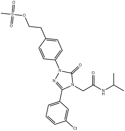 3-(3-氯苯基)-1,5-二氢-N-异丙基-1-[4-(2-甲磺酰氧基乙基)苯基]-5-氧代-4H-1,2,4-三唑-4-乙酰胺 结构式