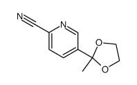 2-Pyridinecarbonitrile, 5-(2-methyl-1,3-dioxolan-2-yl)- 结构式