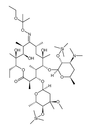 2',4''-O-双(三甲基硅)-红霉素 A 9-[O-(1-乙氧基甲基乙基)]肟 结构式