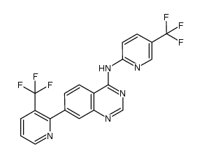 4-Quinazolinamine, 7-[3-(trifluoromethyl)-2-pyridinyl]-N-[5-(trifluoromethyl)-2-pyridinyl]- 结构式