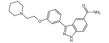 3-[3-(2-哌啶-1-基乙氧基)苯基]-1H-吲唑-5-甲酰胺 结构式
