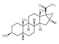 Pregnan-20-one, 16,17-epoxy-3-hydroxy-, (3β,5β,16α)- (9CI) 结构式