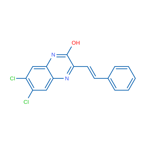 6,7-二氯-3-苯乙烯基-喹喔啉-2-醇 结构式