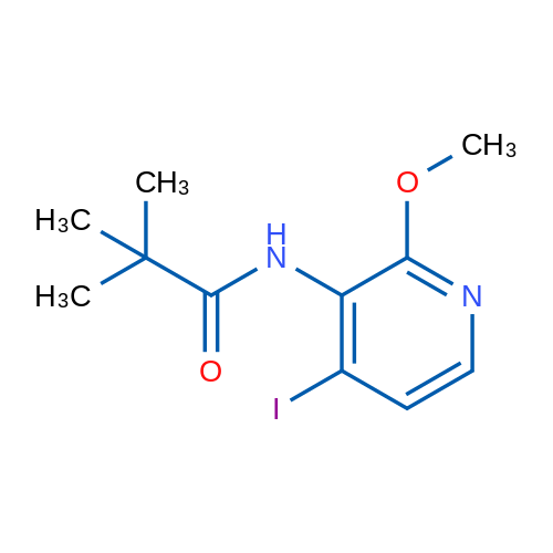 N-(4-碘-2-甲氧基吡啶-3-基)三甲基乙酰胺 结构式