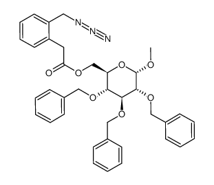 α-D-Glucopyranoside, methyl 2,3,4-tris-O-(phenylmethyl)-, 6-[2-(azidomethyl)benzeneacetate] 结构式