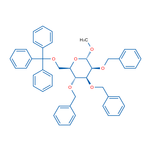甲基 2,3,4-三-O-苄基-6-O-三苯基甲基-ALPHA-D-吡喃甘露糖苷 结构式