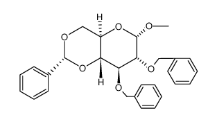 甲基2,3-二-O-苄基-4,6-O-苯亚甲基-β-D-吡喃半乳糖苷 结构式