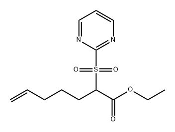 6-Heptenoic acid, 2-(2-pyrimidinylsulfonyl)-, ethyl ester 结构式