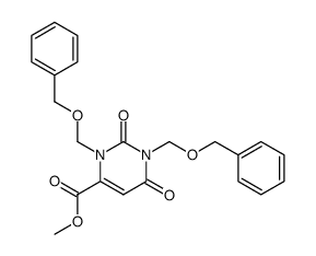 4-Pyrimidinecarboxylic acid, 1,2,3,6-tetrahydro-2,6-dioxo-1,3-bis[(phenylmethoxy)methyl]-, methyl ester 结构式
