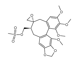 Spiro[benzo[3,4]cycloocta[1,2-f][1,3]benzodioxole-6(5H),2'-oxirane]-7-methanol, 7,8-dihydro-1,2,3,13-tetramethoxy-, methanesulfonate, stereoisomer (9CI) 结构式
